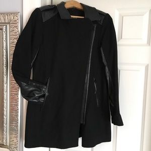 Sam Edelman mixed media black winter coat